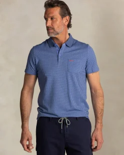 NZA New Zealand Auckland Blauwe polo met kleine witte streep