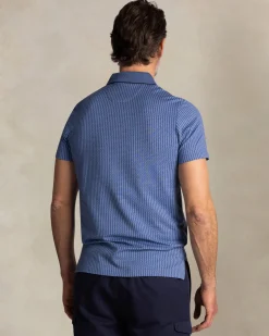 NZA New Zealand Auckland Blauwe polo met kleine witte streep