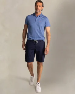 NZA New Zealand Auckland Blauwe polo met kleine witte streep