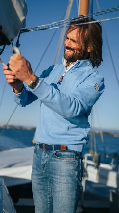 NZA New Zealand Auckland Blauwe sweater met halve rits -