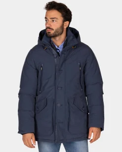 NZA New Zealand Auckland Canvas blauwe parka jas -