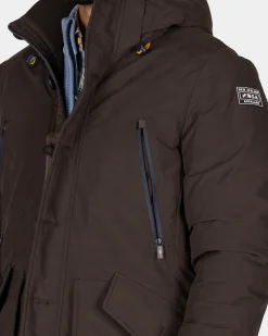 NZA New Zealand Auckland Canvas donkerbruine parka jas -