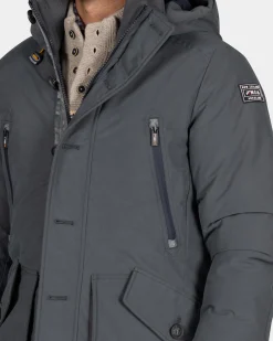 NZA New Zealand Auckland Canvas grijze parka jas -