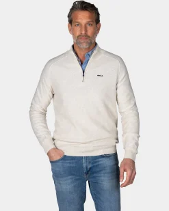 NZA New Zealand Auckland Creme beige basis pullover met halve rits