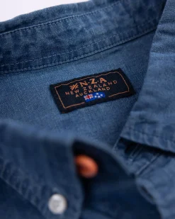 NZA New Zealand Auckland Denim overhemd van katoen met linnen