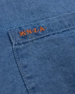 NZA New Zealand Auckland Denim overhemd van katoen met linnen
