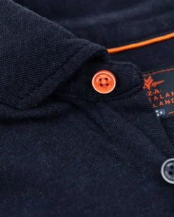 NZA New Zealand Auckland Donkerblauw katoenen overhemd met lange mouw -