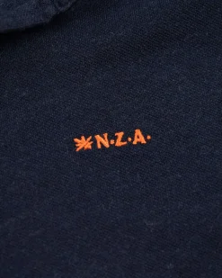 NZA New Zealand Auckland Donkerblauw katoenen overhemd met lange mouw -