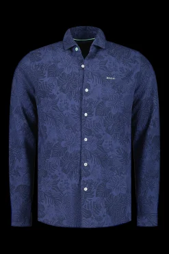 NZA New Zealand Auckland Donkerblauw overhemd met bloemen -