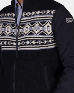 NZA New Zealand Auckland Donkerblauw vest met wit en blauw motief -