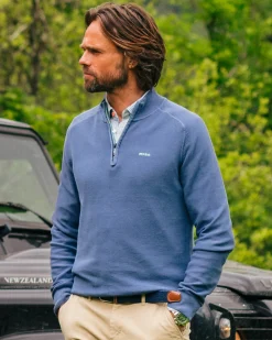 NZA New Zealand Auckland Donkerblauwe basis pullover met halve rits