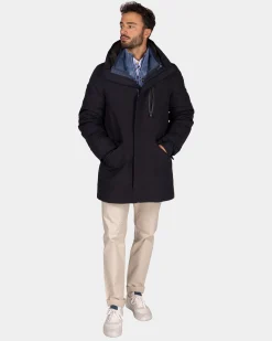 NZA New Zealand Auckland Donkerblauwe gewatteerde parka jas -