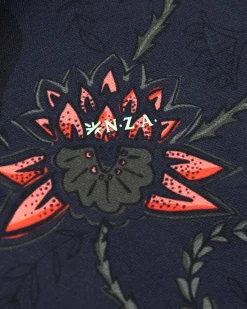 NZA New Zealand Auckland Donkerblauwe polo met bloemenprint -
