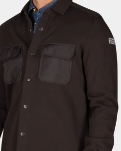 NZA New Zealand Auckland Donkerbruin fleece overshirt -