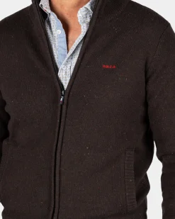 NZA New Zealand Auckland Donkerbruin wollen vest -