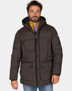 NZA New Zealand Auckland Donkerbruine gewatteerde jas -