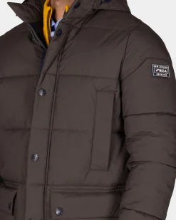 NZA New Zealand Auckland Donkerbruine gewatteerde jas -