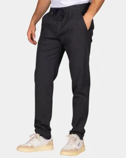 NZA New Zealand Auckland Donkergrijze wol look broek -