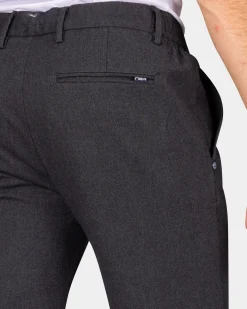 NZA New Zealand Auckland Donkergrijze wol look broek -