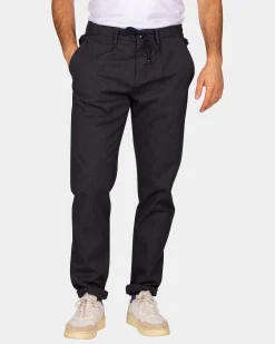 NZA New Zealand Auckland Donkergrijze wol look broek -