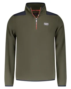 NZA New Zealand Auckland Donkergroen fleece overhemd met halve rits -