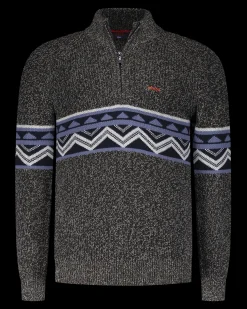 NZA New Zealand Auckland Donkergroene gebreide katoenen pullover -