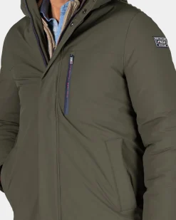 NZA New Zealand Auckland Donkergroene parka met opstaande kraag -