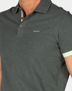 NZA New Zealand Auckland Donkergroene polo met lichtgroene details