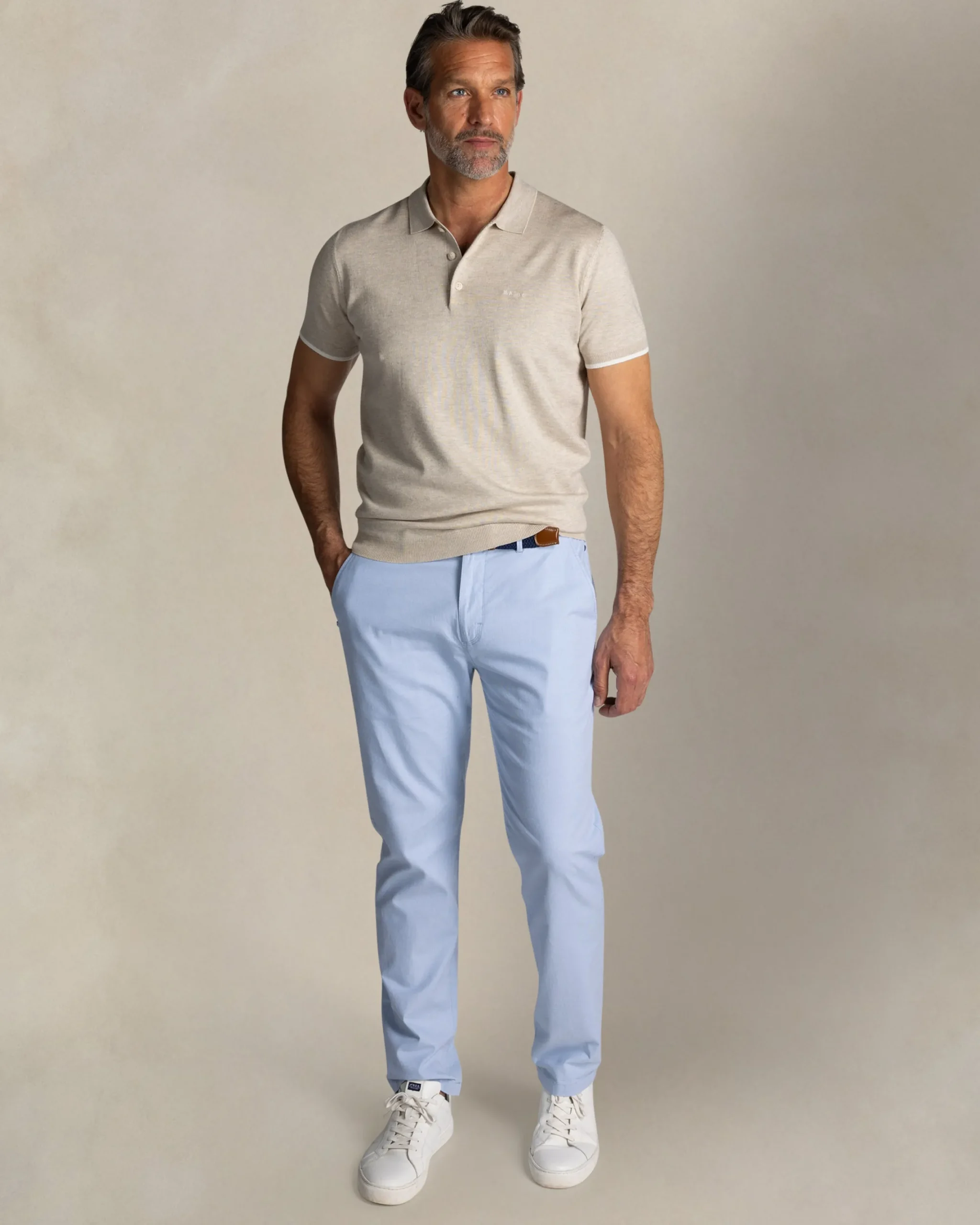 NZA New Zealand Auckland Ecru gebreide polo