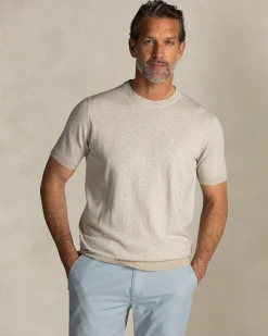 NZA New Zealand Auckland Ecru katoenen trui met korte mouwen