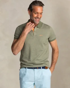 NZA New Zealand Auckland Effen groene polo met oranje details