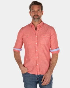 NZA New Zealand Auckland Effen katoenen linnen overhemd -