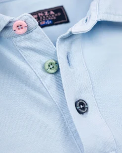 NZA New Zealand Auckland Effen katoenen pastelblauwe polo