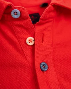 NZA New Zealand Auckland Effen katoenen roodoranje polo