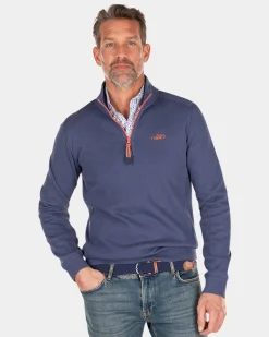 NZA New Zealand Auckland Effen katoenen trui met rits -