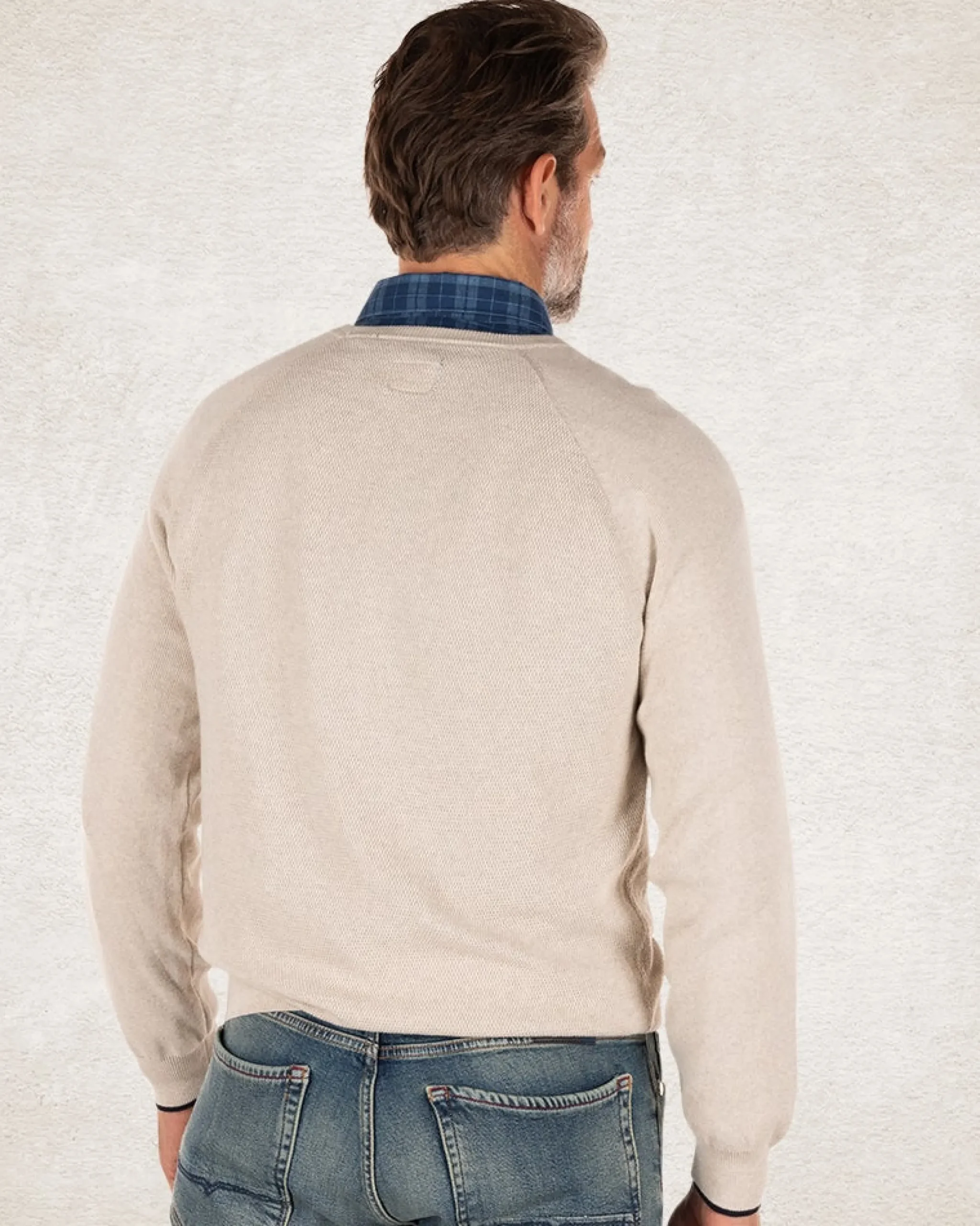 NZA New Zealand Auckland Effen katoenen trui met ronde hals -