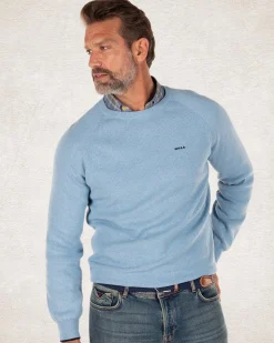 NZA New Zealand Auckland Effen katoenen trui met ronde hals -