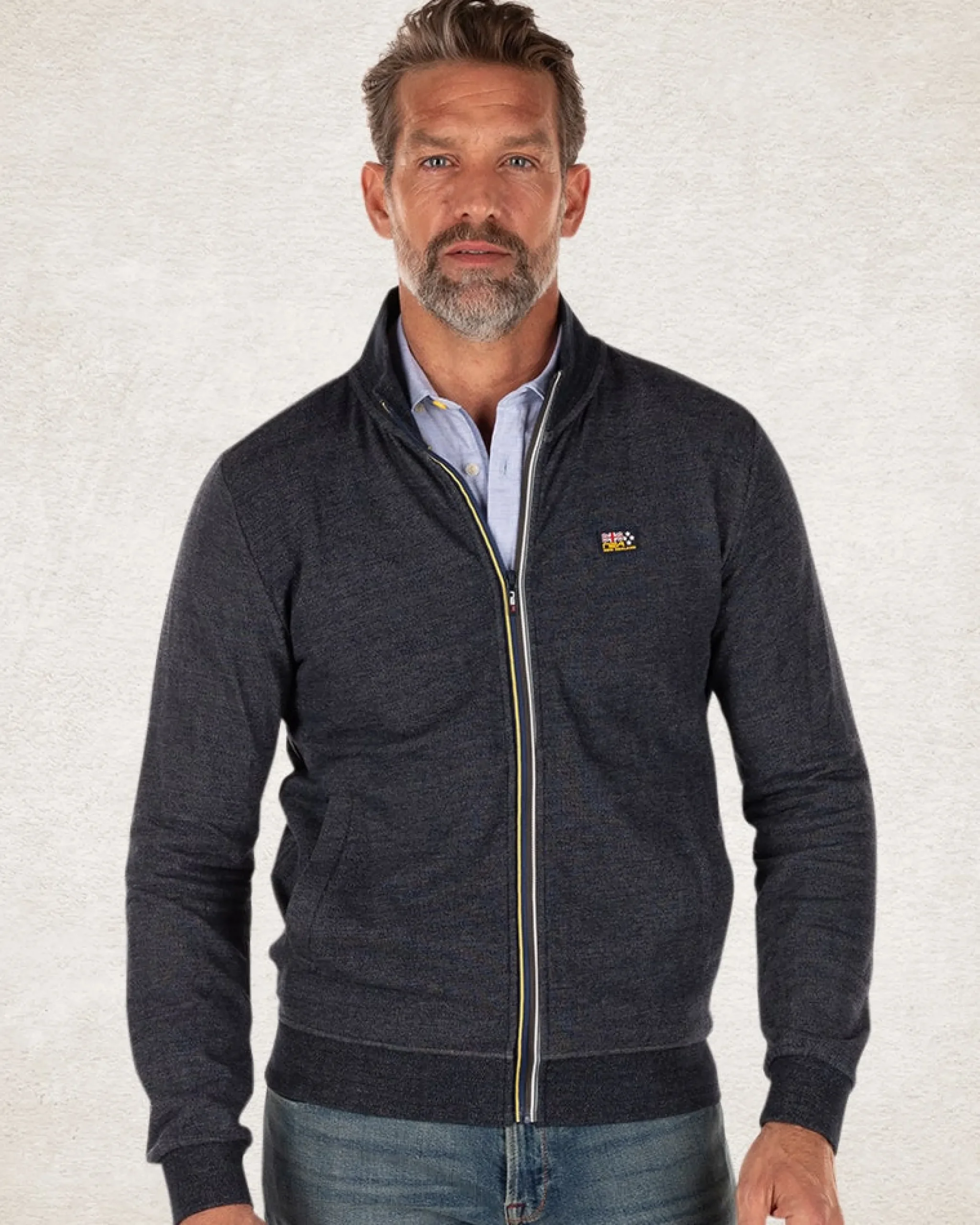 NZA New Zealand Auckland Effen katoenen vest met stretch Blauw