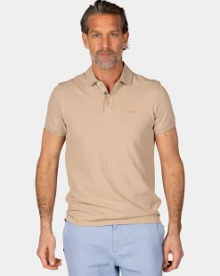 NZA New Zealand Auckland Effen katoenen zandkleurige polo