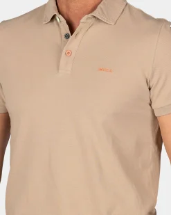 NZA New Zealand Auckland Effen katoenen zandkleurige polo