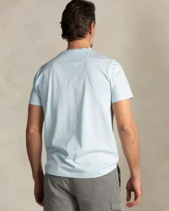 NZA New Zealand Auckland Effen lichtblauw katoenen t-shirt met ronde hals