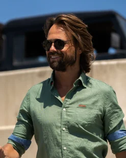 NZA New Zealand Auckland Effen linnen overhemd -