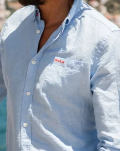 NZA New Zealand Auckland Effen linnen overhemd -