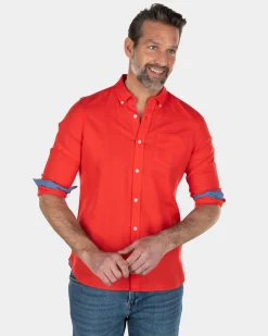 NZA New Zealand Auckland Effen linnen overhemd -