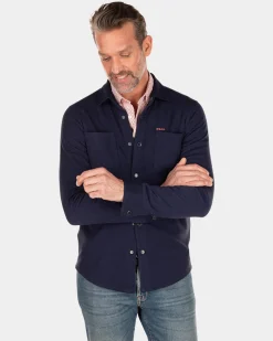 NZA New Zealand Auckland Effen overhemd met lange mouwen -