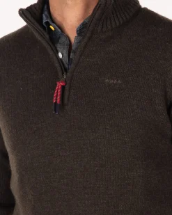 NZA New Zealand Auckland Effen pullover met halve rits -