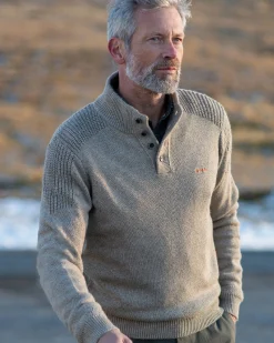 NZA New Zealand Auckland Effen trui met halve knoopssluiting -