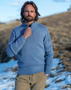 NZA New Zealand Auckland Effen trui met halve knoopssluiting -