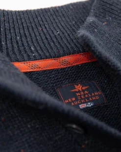 NZA New Zealand Auckland Effen trui met halve knoopssluiting -