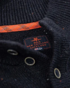 NZA New Zealand Auckland Effen trui met halve knoopssluiting -